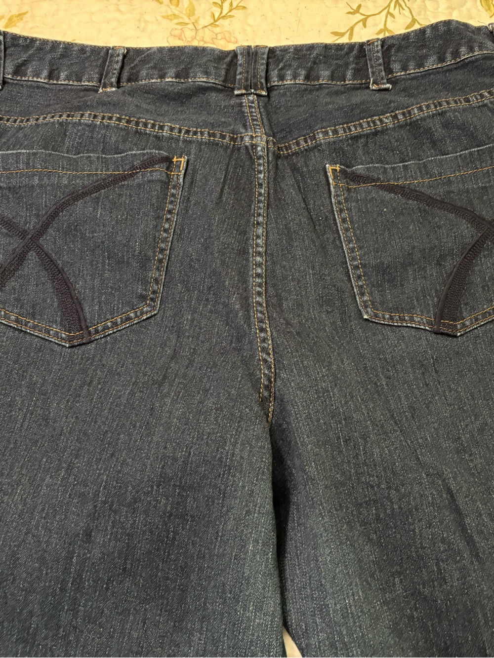 Lane Bryant Dark Indigo Denim Jeans with Contrast Stitching